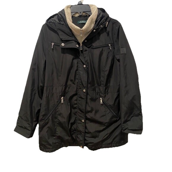 Ralph Lauren Women’s Hooded Jacket with Sherpa Zipper Attachment Size Large - Picture 5 of 11